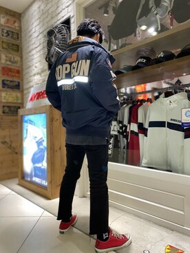 「フユコーデ」｜「アイテム（ミリタリージャケット）」を使った、正さん（メンズ・170cm）の秋コーディネート