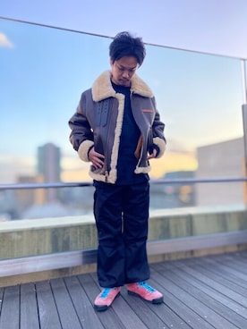 「フユコーデ」｜「アイテム（ミリタリージャケット）」を使った、正さん（メンズ・170cm）の冬コーディネート
