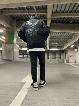 「新作」｜「アイテム（ミリタリージャケット）」を使った、正さん（メンズ・170cm）の冬コーディネート