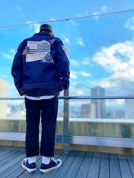 「AVIREX（アヴィレックス）の【直営店限定】エアフォース ベースキャップ/AIR FORCE BACES CAP（キャップ）」を使った、正さん（メンズ・170cm）の春コーディネート