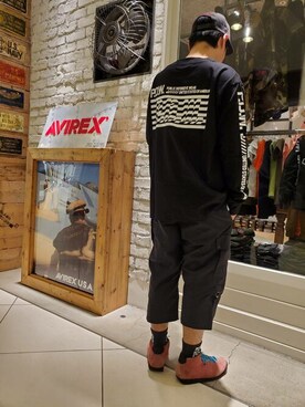「AVIREX（アヴィレックス）の【直営店限定】エアフォース ベースキャップ/AIR FORCE BACES CAP（キャップ）」を使った、正さん（メンズ・170cm）の春コーディネート