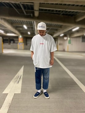 「AVIREX（アヴィレックス）の【直営店限定】エアフォース ベースキャップ/AIR FORCE BACES CAP（キャップ）」を使った、正さん（メンズ・170cm）の夏コーディネート