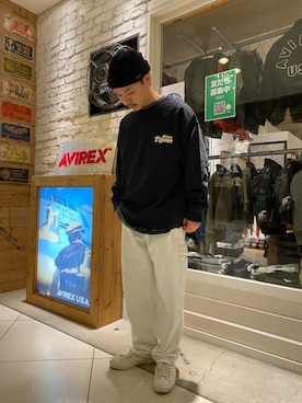 「Dickies（ディッキーズ）のアイテム（帽子）」を使った、正さん（メンズ・170cm）の冬コーディネート