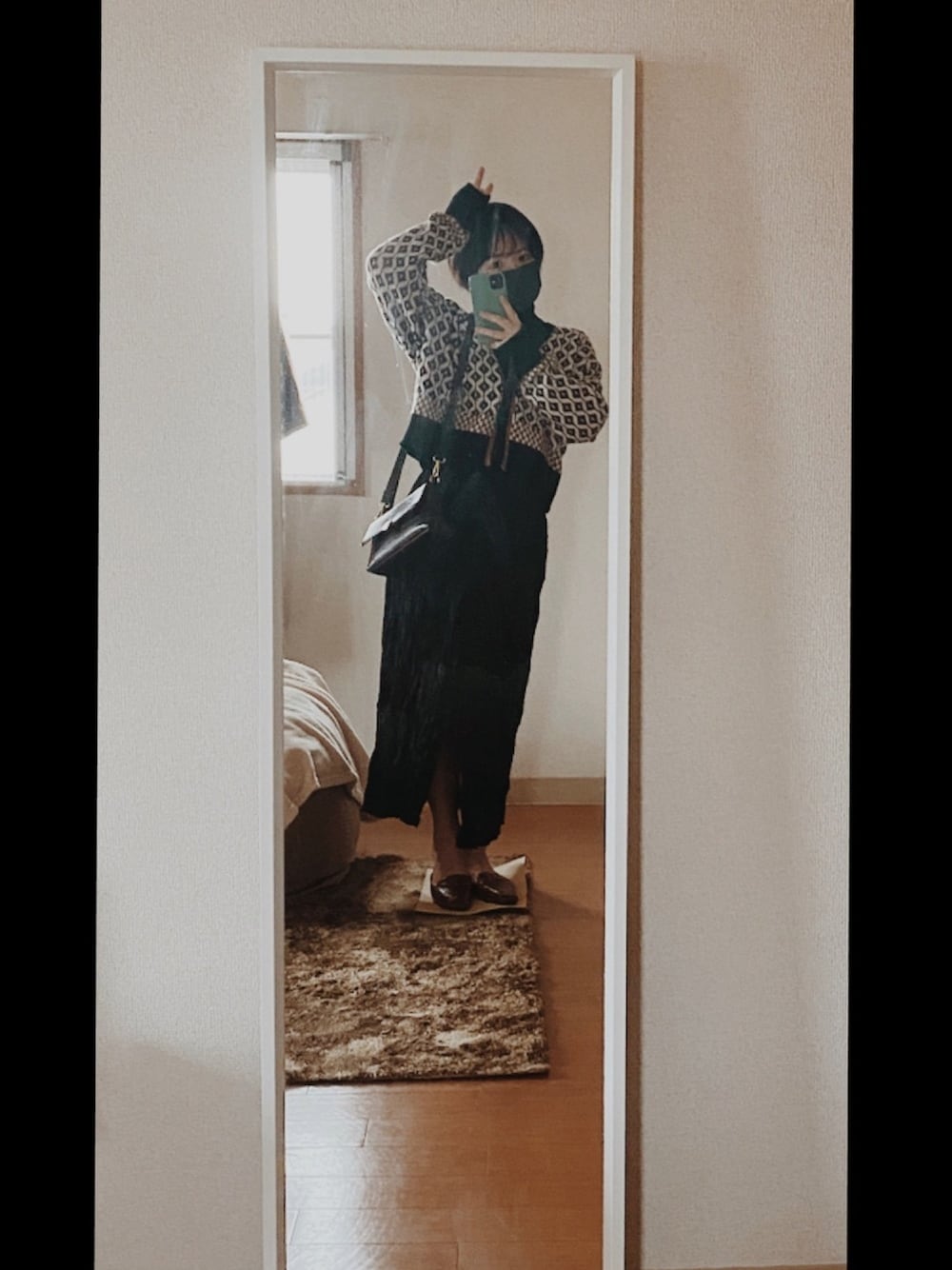 「オトナ女子」｜「linkのアイテム（スカート、ブラック系）」を使った、な お 。さん（レディース・153cm）の冬コーディネートの1枚目の写真