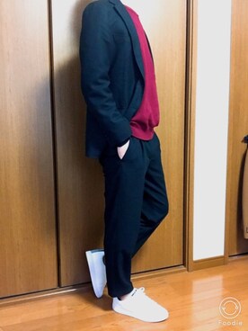 「LAKOLE（ラコレ）のアイテム（ニット/セーター）」を使った、こうへいさん（メンズ・174cm）の秋コーディネート