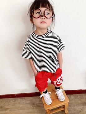 「休闲」｜兜兜麦衣裤さん（キッズ・100cm）の春コーディネート