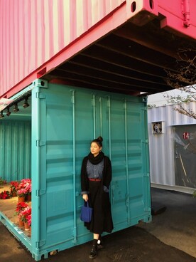 「niko and...（ニコアンド）のアイテム（スカート、ブラック系）」を使った、Wtさん（レディース・165cm）の冬コーディネート