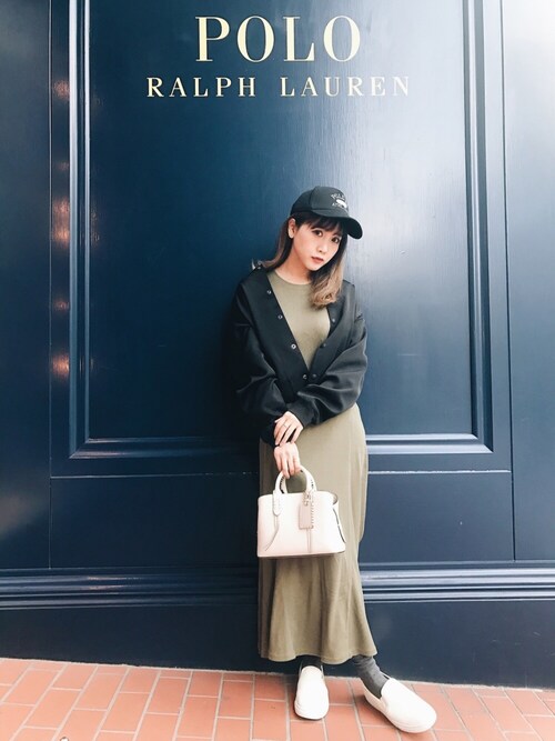 田中里奈使用「POLO RALPH LAUREN（フィット&フレア ドレス）」的時尚穿搭