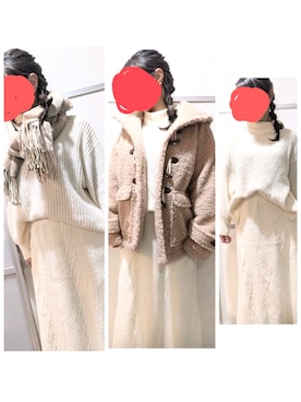 「アイテム（ダッフルコート、ピンク系）」を使った、セイゆうさん（レディース・150cm）の冬コーディネート