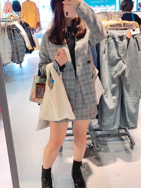 「西裝外套」｜「アイテム（ブーツ）」を使った、Sherryさん（レディース・155cm）の冬コーディネート