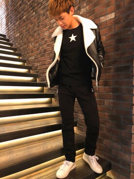 【GUILD PRIME】フェイクムートンボマージャケットを使った人気ファッションコーディネート - WEAR