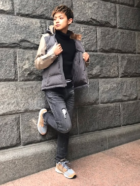 「FlowerMOUNTAIN（フラワーマウンテン）のアイテム」を使った、ともひとさん（メンズ・172cm）の秋コーディネート