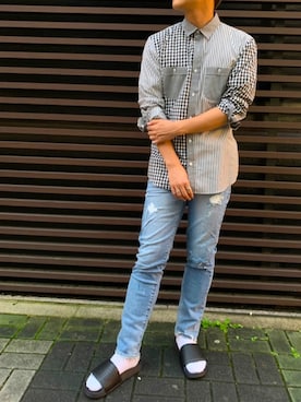 「RED CARD TOKYO（レッドカード）のアイテム」を使った、ともひとさん（メンズ・172cm）の夏コーディネート