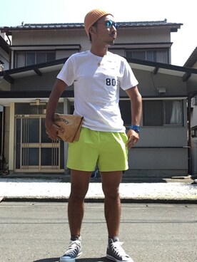 「Mt Rainier Designのアイテム」を使った、ザキオさん（メンズ・173cm）の夏コーディネート