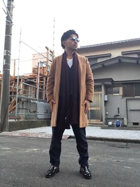 「Jens（イェンス）のアイテム」を使った、ザキオさん（メンズ・173cm）の冬コーディネート