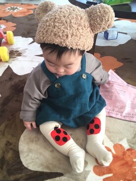 「handmade」｜「アイテム（サロペット/オーバーオール）」を使った、❤︎kan❤︎さん（キッズ・60cm）の冬コーディネート