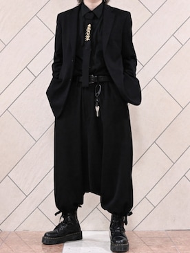 「Yohji Yamamoto（ヨウジヤマモト）のアイテム（フォーマルスーツ/小物）」を使った、ぽぽさん（メンズ・170cm）の夏コーディネート