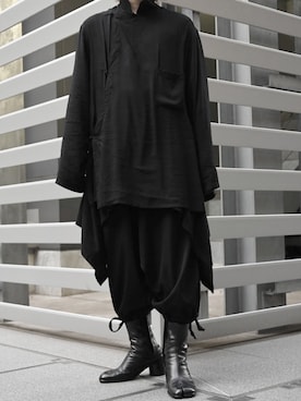 「Yohji Yamamoto（ヨウジヤマモト）のアイテム（フォーマルスーツ/小物）」を使った、ぽぽさん（メンズ・170cm）の夏コーディネート