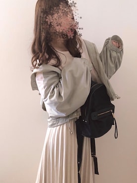「one after another NICE CLAUP（ワンアフターアナザーナイスクラップ）のアイテム（ブルゾン）」を使った、＊YUU＊さん（レディース・155cm）の春コーディネート