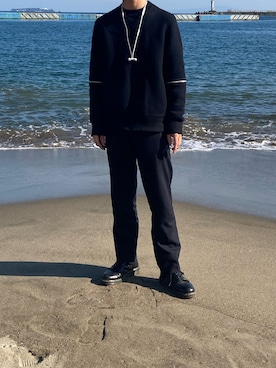 「COMME des GARCONS HOMME DEUX（コムデギャルソンオムドゥ）のアイテム（スラックス）」を使った、aoyagiさん（メンズ・173cm）の秋コーディネート