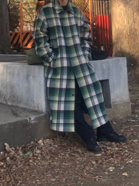 「COMME des GARCONS HOMME DEUX（コムデギャルソンオムドゥ）のアイテム（スラックス）」を使った、aoyagiさん（メンズ・173cm）の冬コーディネート