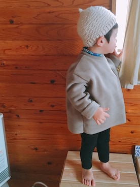 「1歳6ヶ月」｜「アイテム（ニットキャップ/ビーニー）」を使った、harupekoさん（キッズ・90cm）の冬コーディネート