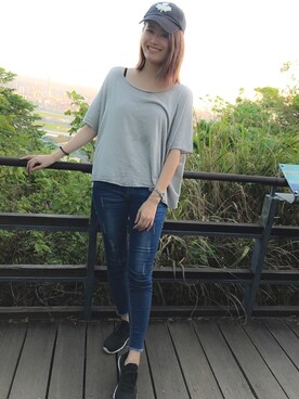 「roots（ルーツ）のアイテム（帽子）」を使った、Kaoriさん（レディース・167cm）の秋コーディネート