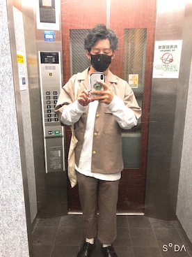 「GUコーデ」｜「アイテム（セットアップ）」を使った、たたさん（メンズ・167cm）の春コーディネート