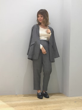 「グレンチェック」｜ぐちょめさん（レディース・157cm）の秋コーディネート
