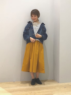「オリエンタルトラフィック」｜「アイテム（デニムジャケット）」を使った、ぐちょめさん（レディース・157cm）の秋コーディネート
