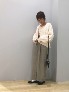 「ループカーディガン」｜ぐちょめさん（レディース・157cm）の秋コーディネート