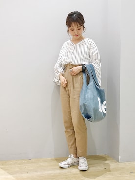 「Lee（リー）のアイテム（バッグ）」を使った、ぐちょめさん（レディース・157cm）の春コーディネート