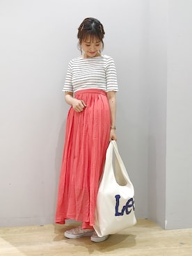 「Lee（リー）のアイテム（バッグ）」を使った、ぐちょめさん（レディース・157cm）の春コーディネート