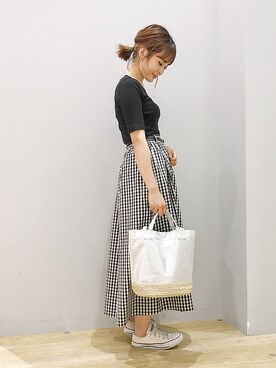 「ギンカムチェック」｜ぐちょめさん（レディース・157cm）の春コーディネート