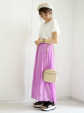 「ラベンダー」｜ぐちょめさん（レディース・157cm）の春コーディネート