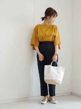 「マスタード」｜ぐちょめさん（レディース・157cm）の春コーディネート