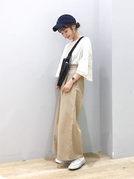 「Lee（リー）のアイテム（帽子）」を使った、ぐちょめさん（レディース・157cm）の夏コーディネート