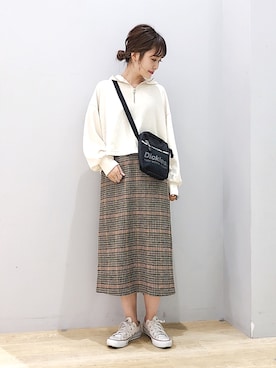 「Dickies（ディッキーズ）のアイテム（バッグ）」を使った、ぐちょめさん（レディース・157cm）の秋コーディネート