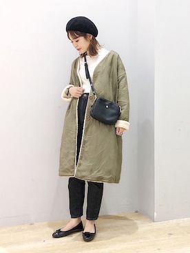 「キルティングコート」｜ぐちょめさん（レディース・157cm）の秋コーディネート