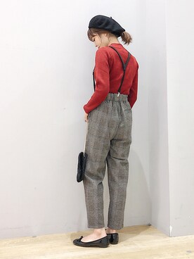「earth music&ecology（アースミュージックアンドエコロジー）のアイテム（ベルト）」を使った、ぐちょめさん（レディース・157cm）の秋コーディネート