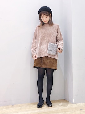 「earth music&ecology（アースミュージックアンドエコロジー）のアイテム（チュニック）」を使った、ぐちょめさん（レディース・157cm）の秋コーディネート