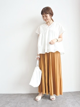 「スカーチョ」｜「アイテム（その他）」を使った、ぐちょめさん（レディース・157cm）の夏コーディネート