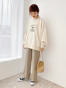 「スヌーピー」｜ぐちょめさん（レディース・157cm）の秋コーディネート