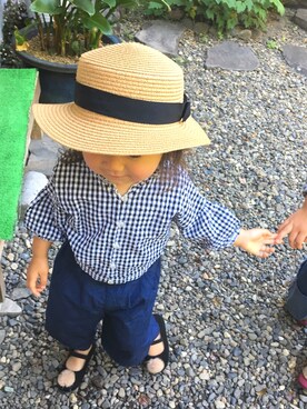「apres les cours（アプレレクール）のアイテム（バレエシューズ）」を使った、ァキ'sさん（キッズ・110cm）の春コーディネート