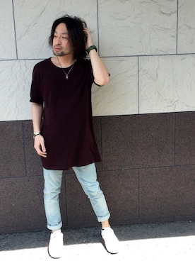 「Y's（ワイズ）のアイテム（スニーカー）」を使った、sntn_tom3さん（メンズ・165cm）の夏コーディネート
