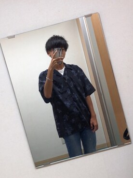 「WEGO（ウィゴー）のアイテム（シャツ/ブラウス、ブラック系）」を使った、kyori1002さん（メンズ・173cm）の冬コーディネート
