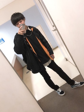 「Avail（アベイル）のアイテム（スウェット、ブラック系）」を使った、kyori1002さん（メンズ・173cm）の冬コーディネート