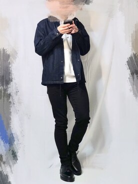 「デニムコーチジャケット」｜ドスターミーナツさん（メンズ・175cm）の冬コーディネート