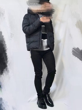 「ワークキャップ」｜「アイテム（ダウンジャケット/コート）」を使った、ドスターミーナツさん（メンズ・175cm）の冬コーディネート