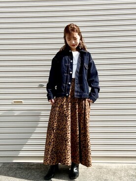 「LENO（リノ）のアイテム（デニムジャケット）」を使った、yukachin0204さん（レディース・148cm）の冬コーディネート